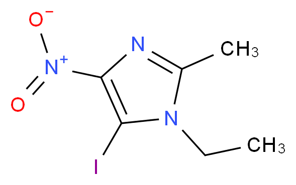 1-ethyl-5-iodo-2-methyl-4-nitro-1H-imidazole_分子结构_CAS_35681-66-4