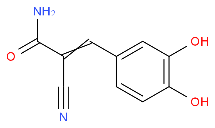 2-cyano-3-(3,4-dihydroxyphenyl)prop-2-enamide_分子结构_CAS_122520-85-8