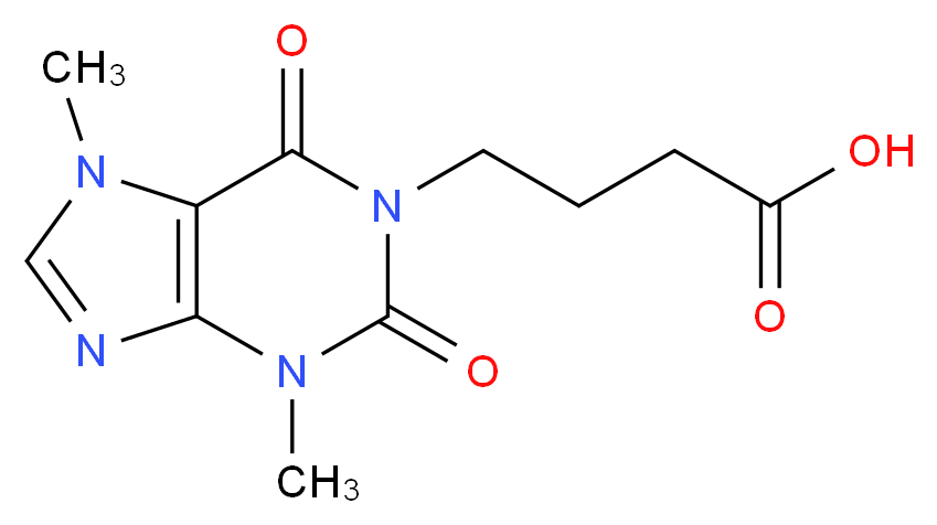 1-(3-Carboxypropyl)-3,7-dimethylxanthine_分子结构_CAS_6493-07-8)