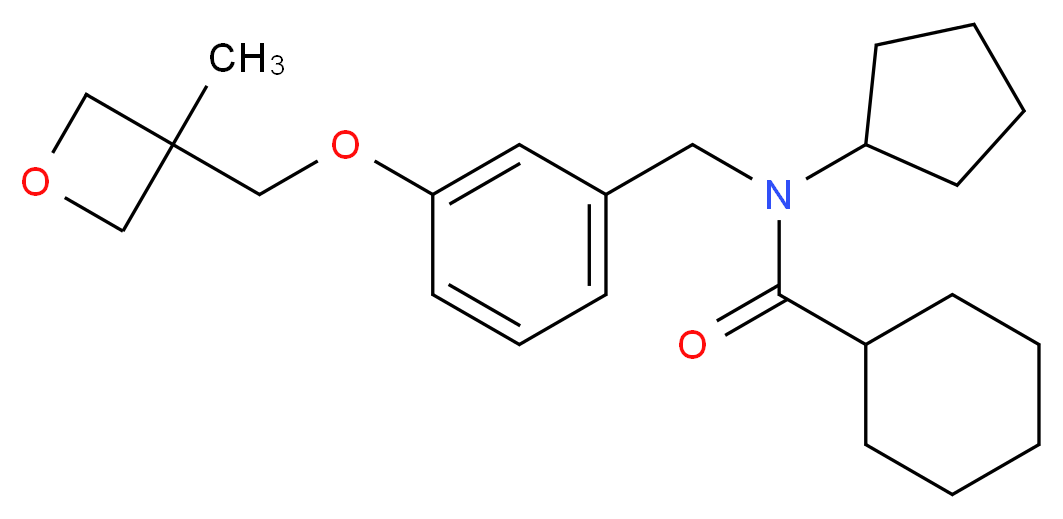N-cyclopentyl-N-{3-[(3-methyl-3-oxetanyl)methoxy]benzyl}cyclohexanecarboxamide_分子结构_CAS_)