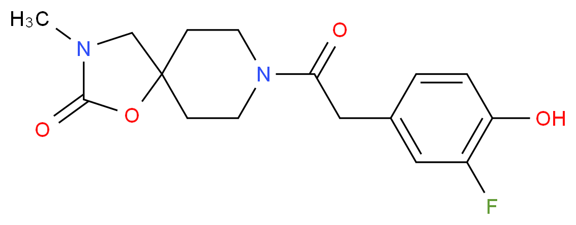 8-[(3-fluoro-4-hydroxyphenyl)acetyl]-3-methyl-1-oxa-3,8-diazaspiro[4.5]decan-2-one_分子结构_CAS_)