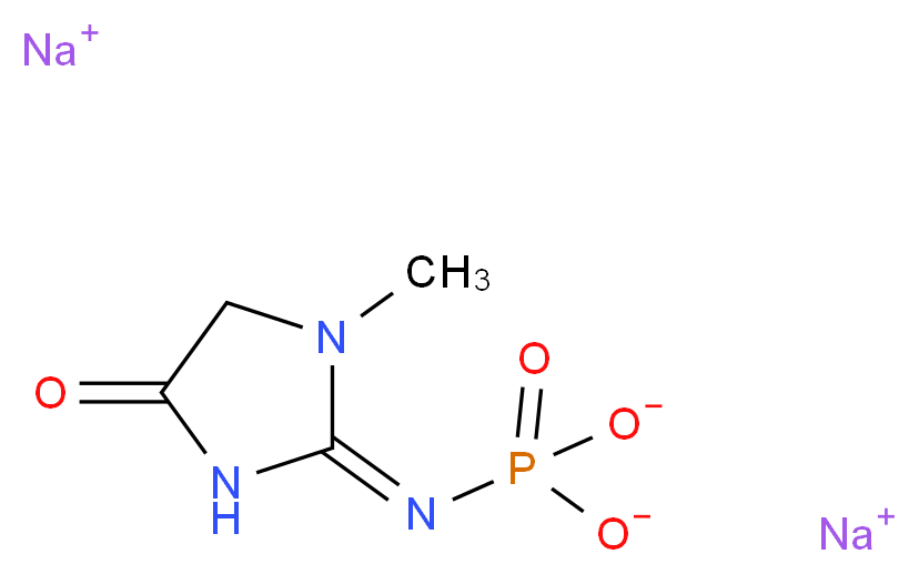 disodium (1-methyl-4-oxoimidazolidin-2-ylidene)phosphoramidate_分子结构_CAS_19604-05-8)