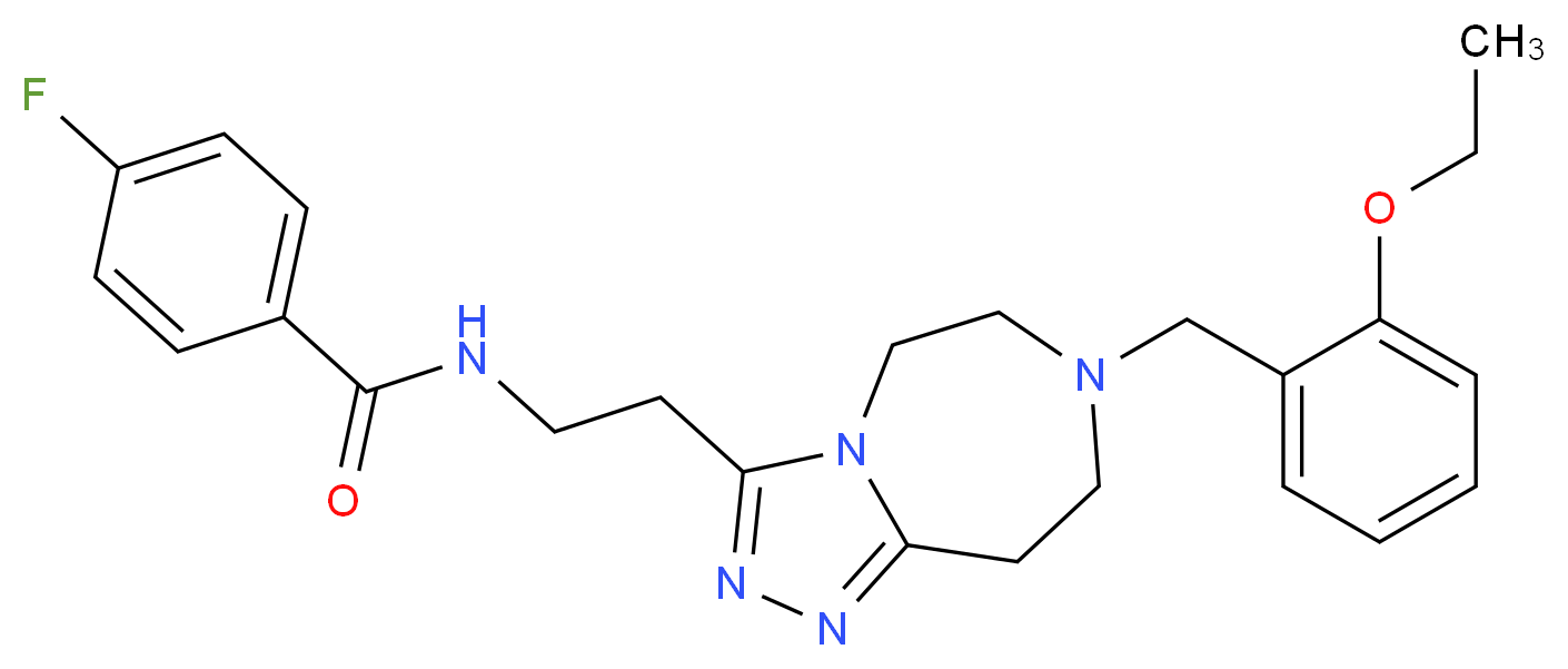 N-{2-[7-(2-ethoxybenzyl)-6,7,8,9-tetrahydro-5H-[1,2,4]triazolo[4,3-d][1,4]diazepin-3-yl]ethyl}-4-fluorobenzamide_分子结构_CAS_)