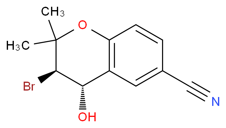 6-Cyano-trans-3-bromo-3,4-dihydro-2,2-dimethyl-2H-benzo-[b]-pyran-4-ol_分子结构_CAS_65018-89-5)