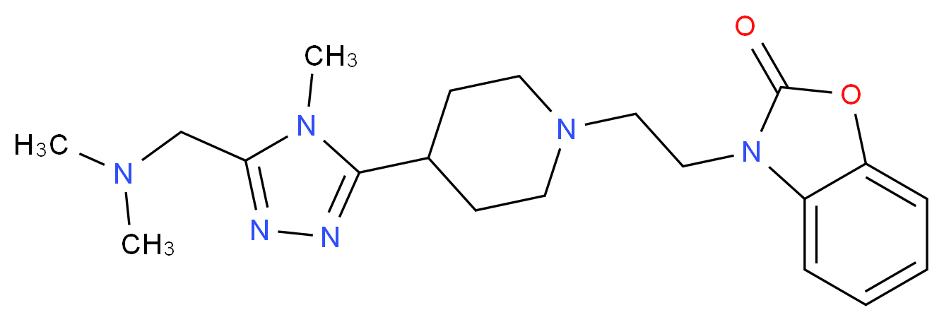 3-[2-(4-{5-[(dimethylamino)methyl]-4-methyl-4H-1,2,4-triazol-3-yl}piperidin-1-yl)ethyl]-1,3-benzoxazol-2(3H)-one_分子结构_CAS_)