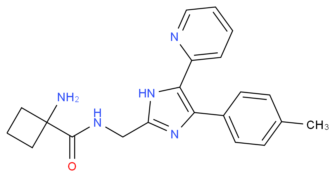 1-amino-N-{[4-(4-methylphenyl)-5-pyridin-2-yl-1H-imidazol-2-yl]methyl}cyclobutanecarboxamide_分子结构_CAS_)
