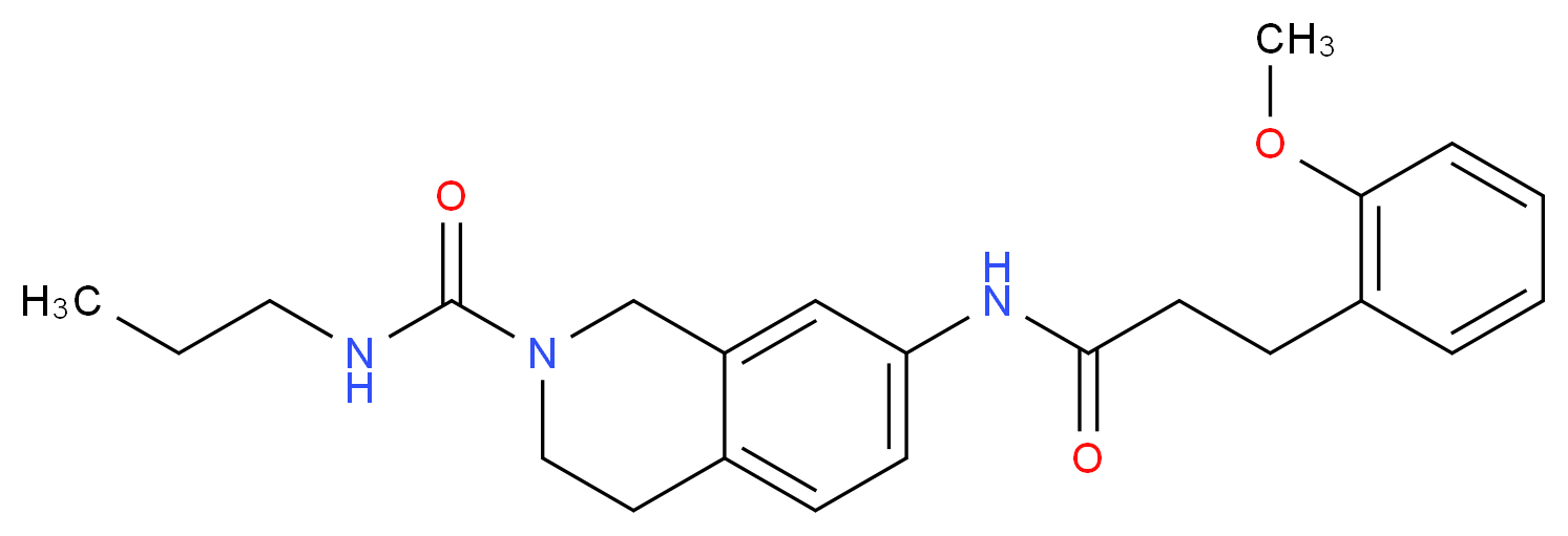 7-{[3-(2-methoxyphenyl)propanoyl]amino}-N-propyl-3,4-dihydroisoquinoline-2(1H)-carboxamide_分子结构_CAS_)