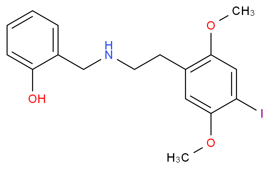 2-({[2-(4-iodo-2,5-dimethoxyphenyl)ethyl]amino}methyl)phenol_分子结构_CAS_919797-20-9