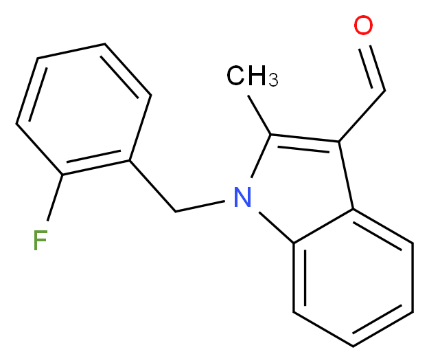 1-[(2-fluorophenyl)methyl]-2-methyl-1H-indole-3-carbaldehyde_分子结构_CAS_347323-87-9