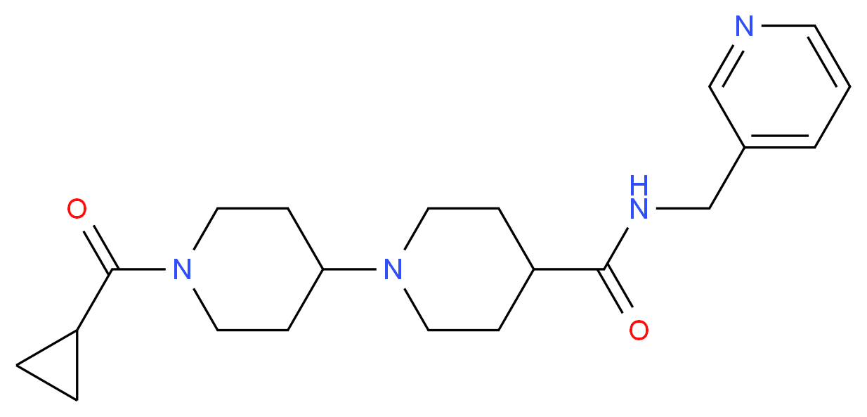 1'-(cyclopropylcarbonyl)-N-(pyridin-3-ylmethyl)-1,4'-bipiperidine-4-carboxamide_分子结构_CAS_)