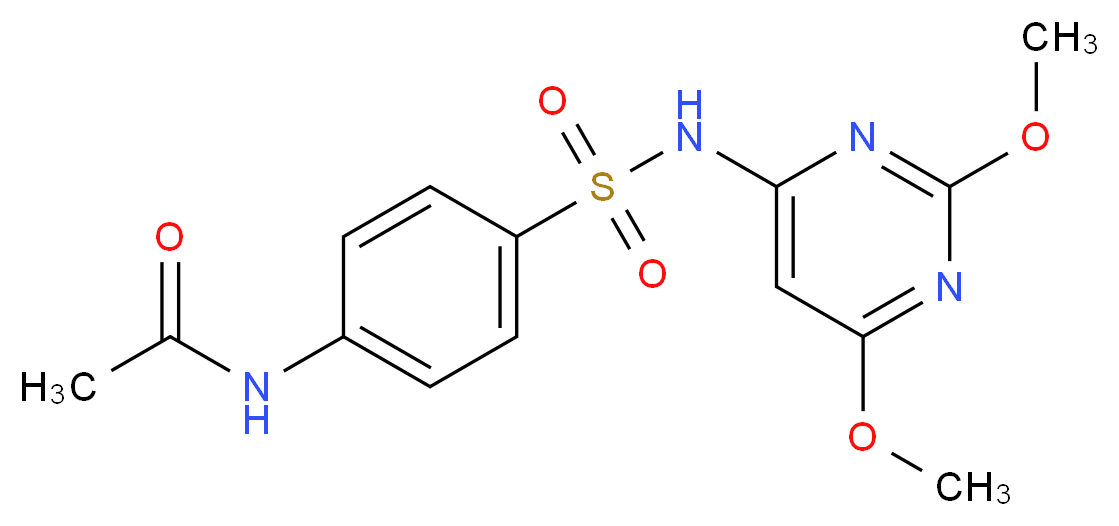 N-{4-[(2,6-dimethoxypyrimidin-4-yl)sulfamoyl]phenyl}acetamide_分子结构_CAS_555-25-9