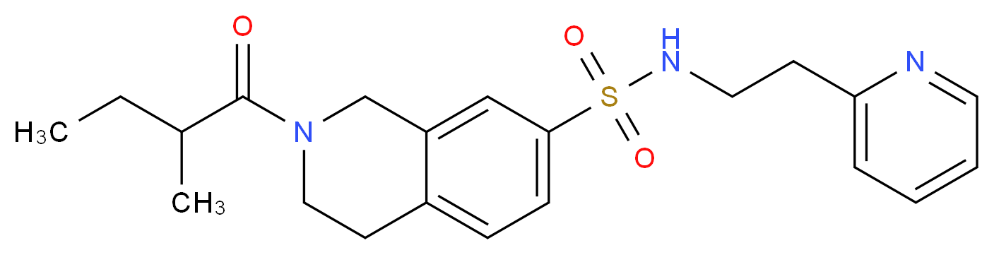 2-(2-methylbutanoyl)-N-(2-pyridin-2-ylethyl)-1,2,3,4-tetrahydroisoquinoline-7-sulfonamide_分子结构_CAS_)