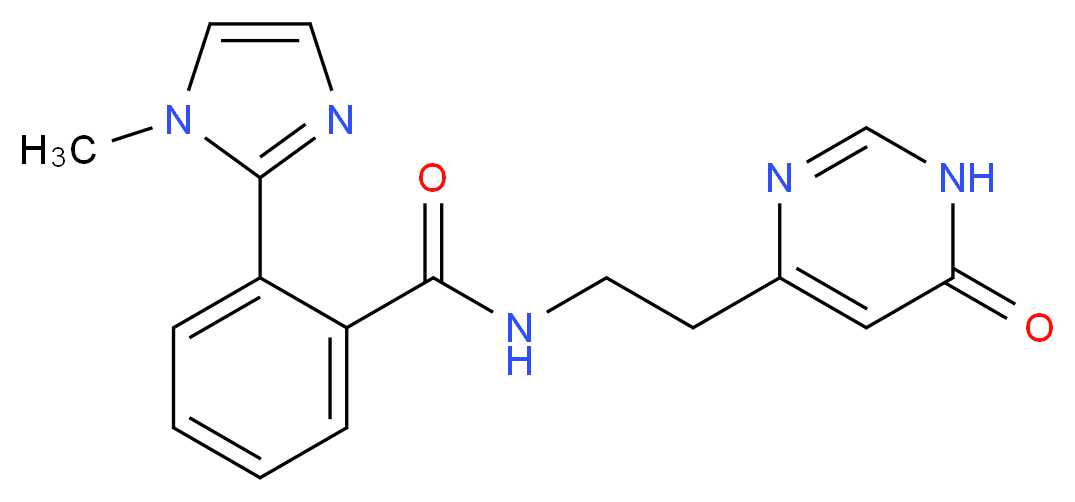 2-(1-methyl-1H-imidazol-2-yl)-N-[2-(6-oxo-1,6-dihydropyrimidin-4-yl)ethyl]benzamide_分子结构_CAS_)
