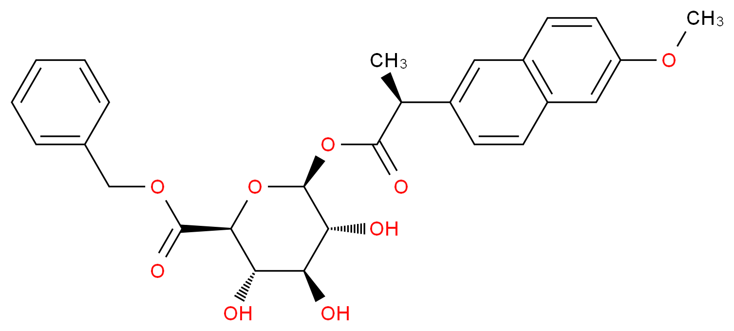 benzyl (2S,3S,4S,5R,6S)-3,4,5-trihydroxy-6-{[(2S)-2-(6-methoxynaphthalen-2-yl)propanoyl]oxy}oxane-2-carboxylate_分子结构_CAS_946517-36-8