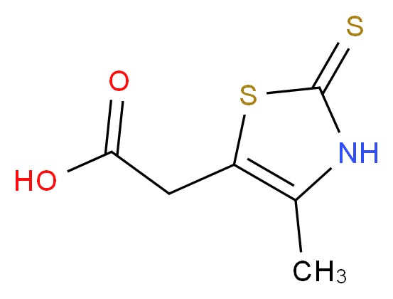 2-(4-Methyl-2-thioxo-2,3-dihydrothiazol-5-yl)acetic acid_分子结构_CAS_34272-64-5)