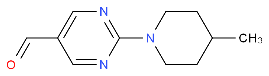 2-(4-Methyl-piperidin-1-yl)-pyrimidine-5-carbaldehyde_分子结构_CAS_)