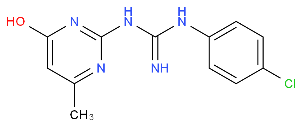 3-(4-chlorophenyl)-1-(4-hydroxy-6-methylpyrimidin-2-yl)guanidine_分子结构_CAS_5429-13-0