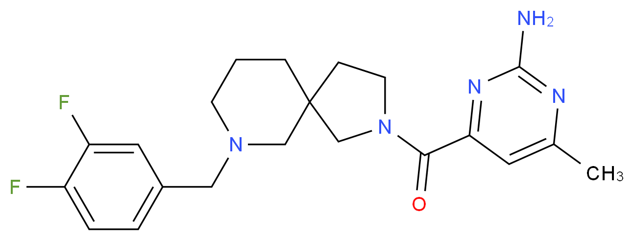 4-{[7-(3,4-difluorobenzyl)-2,7-diazaspiro[4.5]dec-2-yl]carbonyl}-6-methyl-2-pyrimidinamine_分子结构_CAS_)
