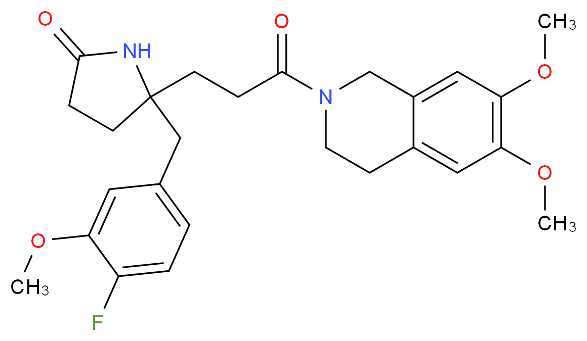 5-[3-(6,7-dimethoxy-3,4-dihydro-2(1H)-isoquinolinyl)-3-oxopropyl]-5-(4-fluoro-3-methoxybenzyl)-2-pyrrolidinone_分子结构_CAS_)