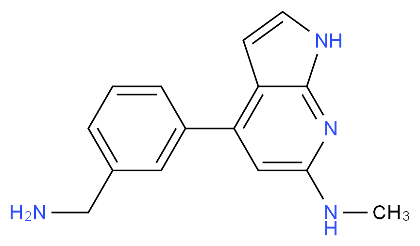 4-[3-(aminomethyl)phenyl]-N-methyl-1H-pyrrolo[2,3-b]pyridin-6-amine_分子结构_CAS_)