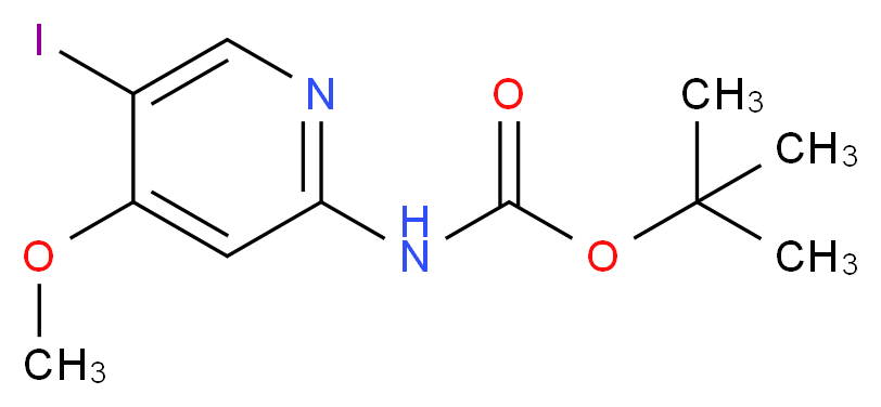 tert-butyl N-(5-iodo-4-methoxypyridin-2-yl)carbamate_分子结构_CAS_944935-37-9