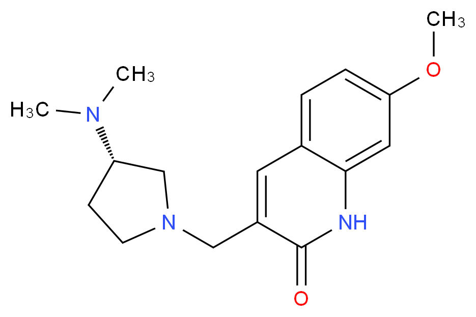 3-{[(3S)-3-(dimethylamino)pyrrolidin-1-yl]methyl}-7-methoxyquinolin-2(1H)-one_分子结构_CAS_)