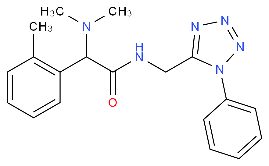 2-(dimethylamino)-2-(2-methylphenyl)-N-[(1-phenyl-1H-tetrazol-5-yl)methyl]acetamide_分子结构_CAS_)