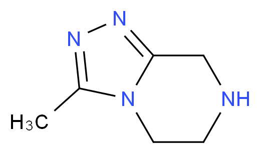 3-Methyl-5,6,7,8-tetrahydro-[1,2,4]triazolo[4,3-a]pyrazine_分子结构_CAS_886886-04-0)