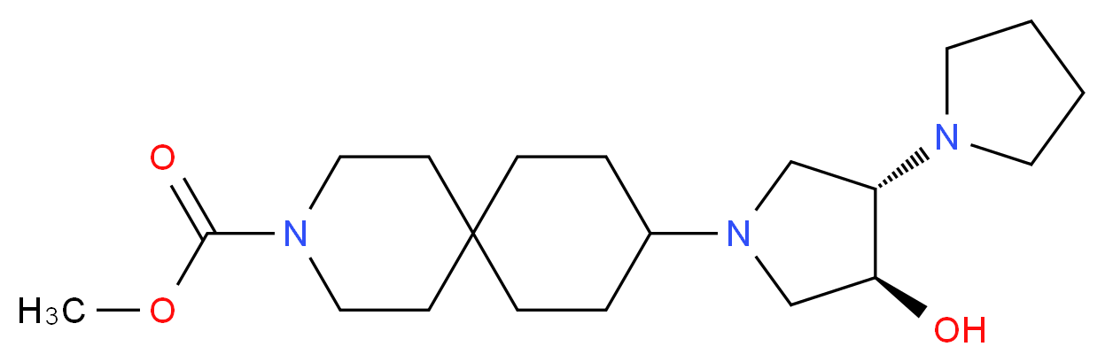 methyl 9-[(3'S*,4'S*)-4'-hydroxy-1,3'-bipyrrolidin-1'-yl]-3-azaspiro[5.5]undecane-3-carboxylate_分子结构_CAS_)