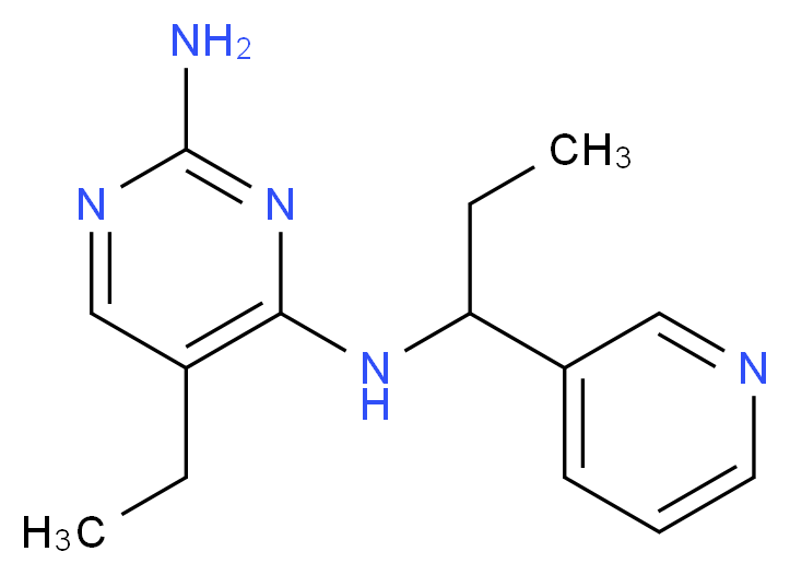 5-ethyl-N~4~-(1-pyridin-3-ylpropyl)pyrimidine-2,4-diamine_分子结构_CAS_)
