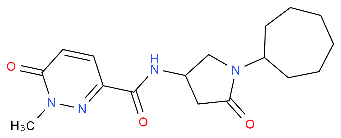 N-(1-cycloheptyl-5-oxo-3-pyrrolidinyl)-1-methyl-6-oxo-1,6-dihydro-3-pyridazinecarboxamide_分子结构_CAS_)