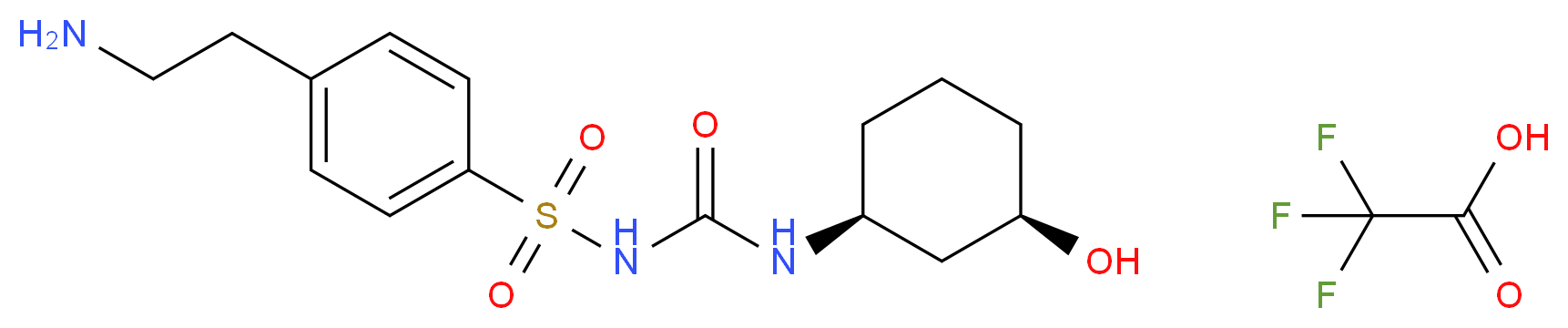 1-[4-(2-Aminoethylphenyl)sulfonyl]-3-(cis-3-hydroxycyclohexyl)urea Trifluoroacetate_分子结构_CAS_)