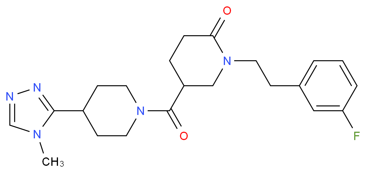 1-[2-(3-fluorophenyl)ethyl]-5-{[4-(4-methyl-4H-1,2,4-triazol-3-yl)-1-piperidinyl]carbonyl}-2-piperidinone_分子结构_CAS_)