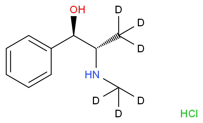 (1R,2S)-2-[(<sup>2</sup>H<sub>3</sub>)methylamino]-1-phenyl(3,3,3-<sup>2</sup>H<sub>3</sub>)propan-1-ol hydrochloride_分子结构_CAS_350820-08-5