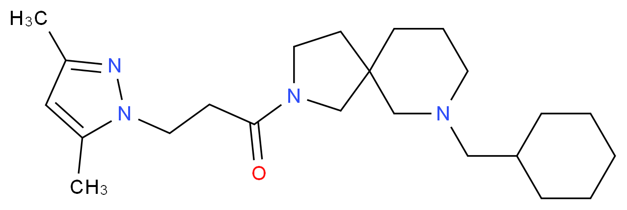 7-(cyclohexylmethyl)-2-[3-(3,5-dimethyl-1H-pyrazol-1-yl)propanoyl]-2,7-diazaspiro[4.5]decane_分子结构_CAS_)