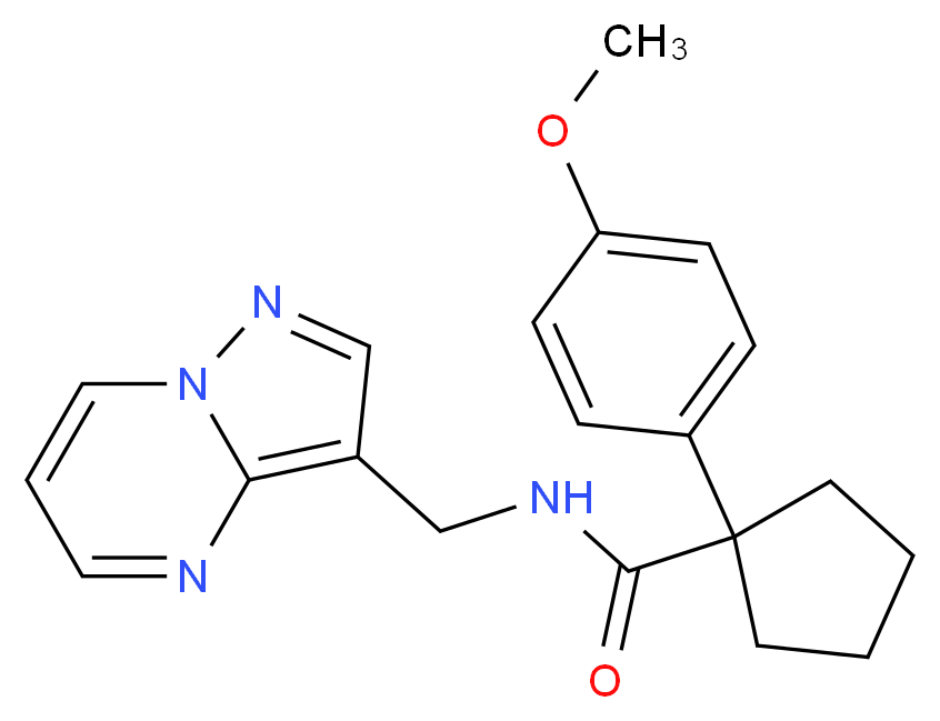 1-(4-methoxyphenyl)-N-(pyrazolo[1,5-a]pyrimidin-3-ylmethyl)cyclopentanecarboxamide_分子结构_CAS_)
