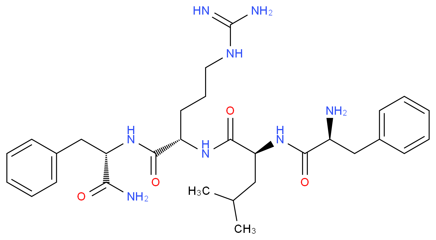 (2S)-2-[(2S)-2-amino-3-phenylpropanamido]-N-[(1S)-4-carbamimidamido-1-{[(1S)-1-carbamoyl-2-phenylethyl]carbamoyl}butyl]-4-methylpentanamide_分子结构_CAS_104180-32-7