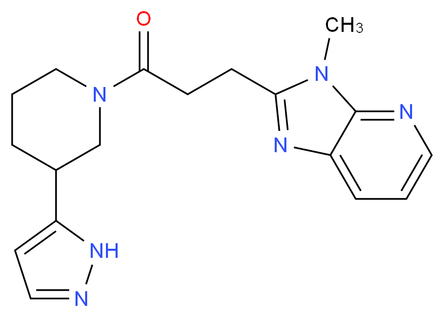 3-methyl-2-{3-oxo-3-[3-(1H-pyrazol-5-yl)piperidin-1-yl]propyl}-3H-imidazo[4,5-b]pyridine_分子结构_CAS_)