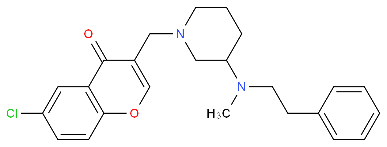6-chloro-3-({3-[methyl(2-phenylethyl)amino]-1-piperidinyl}methyl)-4H-chromen-4-one_分子结构_CAS_)