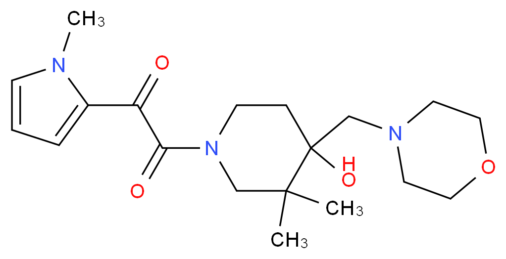 2-[4-hydroxy-3,3-dimethyl-4-(morpholin-4-ylmethyl)piperidin-1-yl]-1-(1-methyl-1H-pyrrol-2-yl)-2-oxoethanone_分子结构_CAS_)