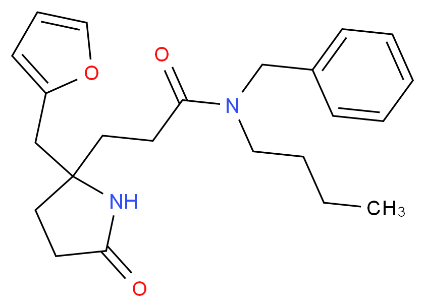 N-benzyl-N-butyl-3-[2-(2-furylmethyl)-5-oxo-2-pyrrolidinyl]propanamide_分子结构_CAS_)