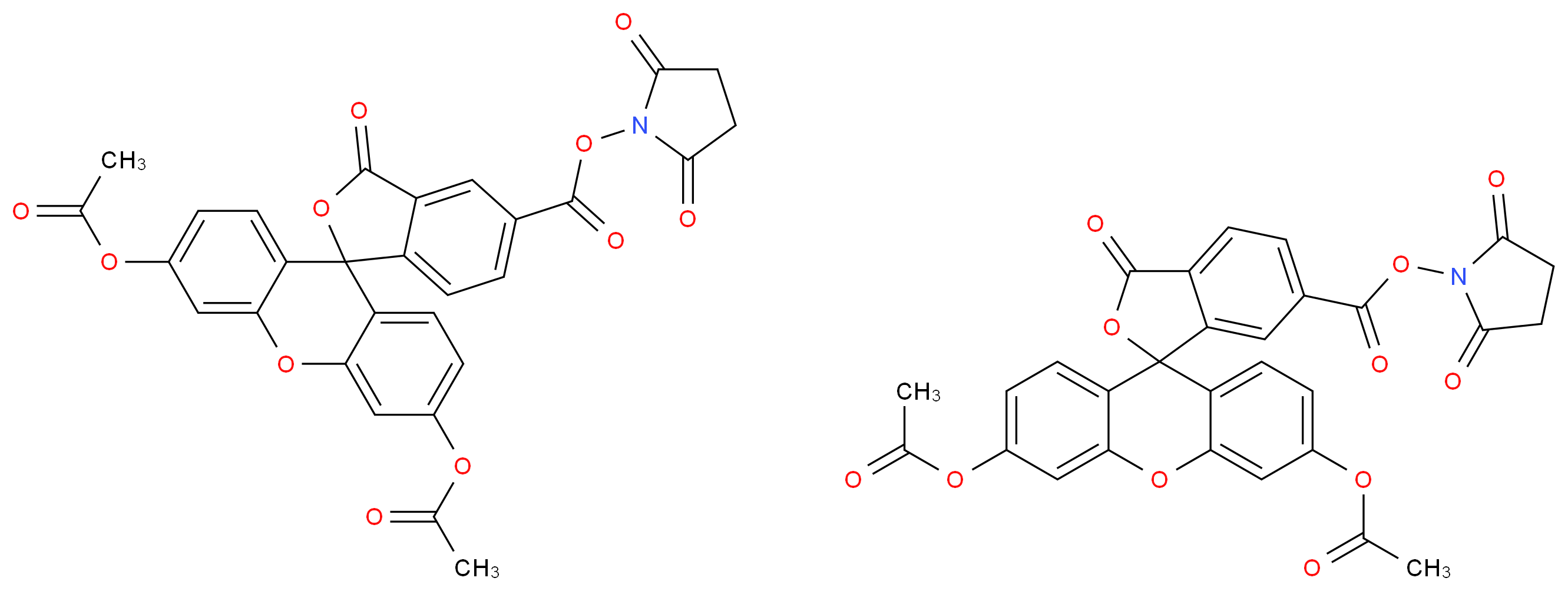 5-Carboxy-fluorescein diacetate N-succinimidyl ester_分子结构_CAS_150206-05-6)