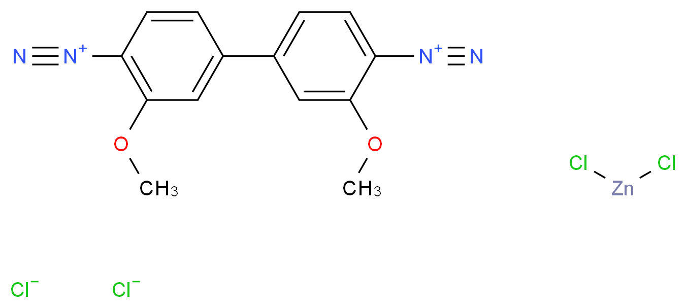 4-[4-(diazyn-1-ium-1-yl)-3-methoxyphenyl]-2-methoxybenzene-1-diazonium dichlorozinc dichloride_分子结构_CAS_14263-94-6