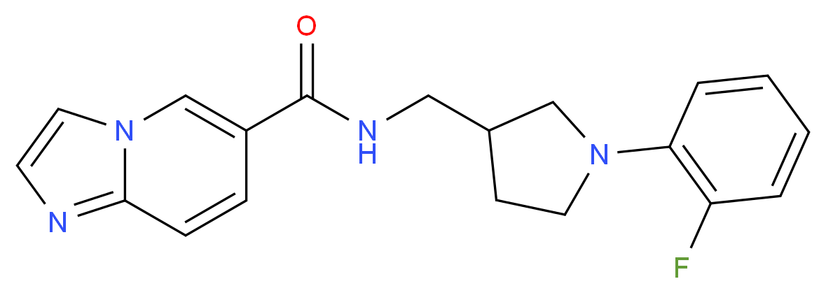 N-{[1-(2-fluorophenyl)pyrrolidin-3-yl]methyl}imidazo[1,2-a]pyridine-6-carboxamide_分子结构_CAS_)