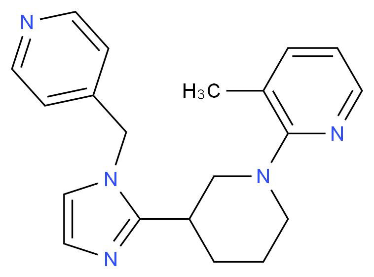 3-methyl-2-{3-[1-(4-pyridinylmethyl)-1H-imidazol-2-yl]-1-piperidinyl}pyridine_分子结构_CAS_)