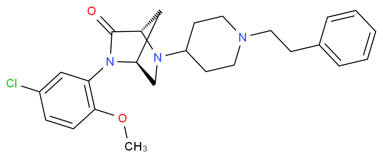 (1S*,4S*)-2-(5-chloro-2-methoxyphenyl)-5-[1-(2-phenylethyl)-4-piperidinyl]-2,5-diazabicyclo[2.2.1]heptan-3-one_分子结构_CAS_)