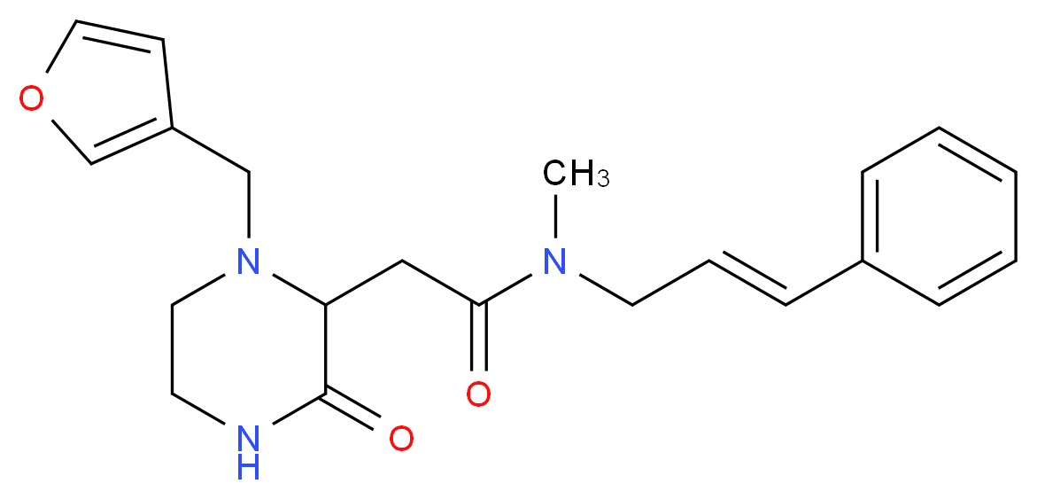 2-[1-(3-furylmethyl)-3-oxo-2-piperazinyl]-N-methyl-N-[(2E)-3-phenyl-2-propen-1-yl]acetamide_分子结构_CAS_)
