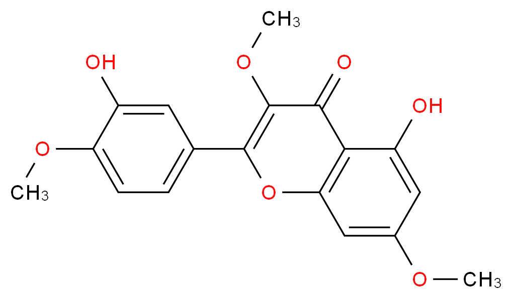 5-hydroxy-2-(3-hydroxy-4-methoxyphenyl)-3,7-dimethoxy-4H-chromen-4-one_分子结构_CAS_572-32-7