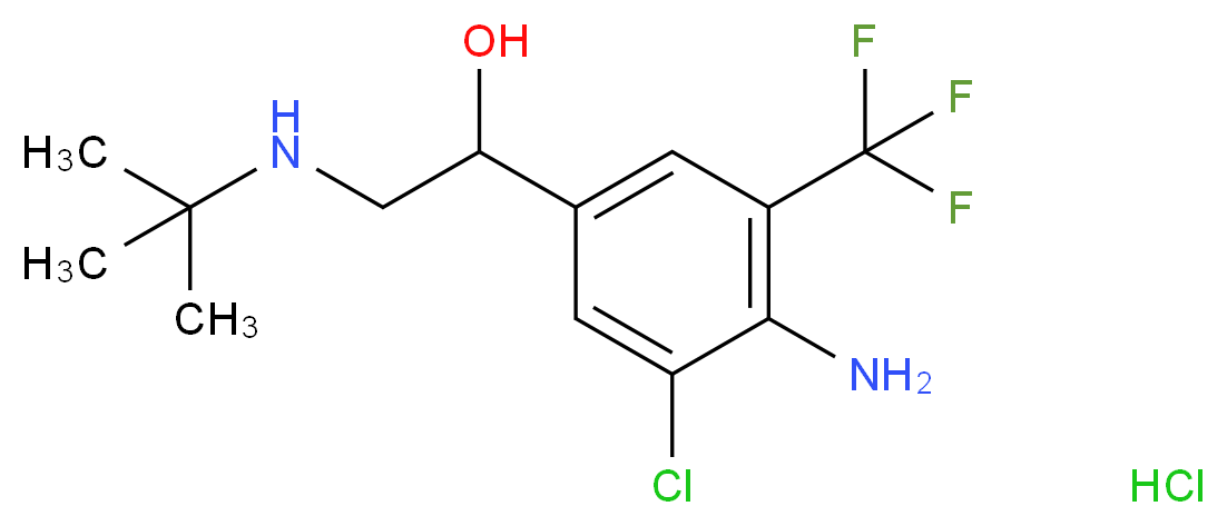 1-[4-amino-3-chloro-5-(trifluoromethyl)phenyl]-2-(tert-butylamino)ethan-1-ol hydrochloride_分子结构_CAS_54240-36-7