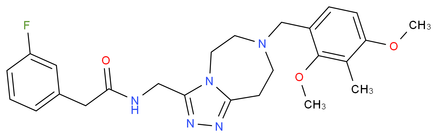 N-{[7-(2,4-dimethoxy-3-methylbenzyl)-6,7,8,9-tetrahydro-5H-[1,2,4]triazolo[4,3-d][1,4]diazepin-3-yl]methyl}-2-(3-fluorophenyl)acetamide_分子结构_CAS_)